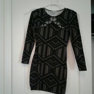 Long sleeve dark green dress